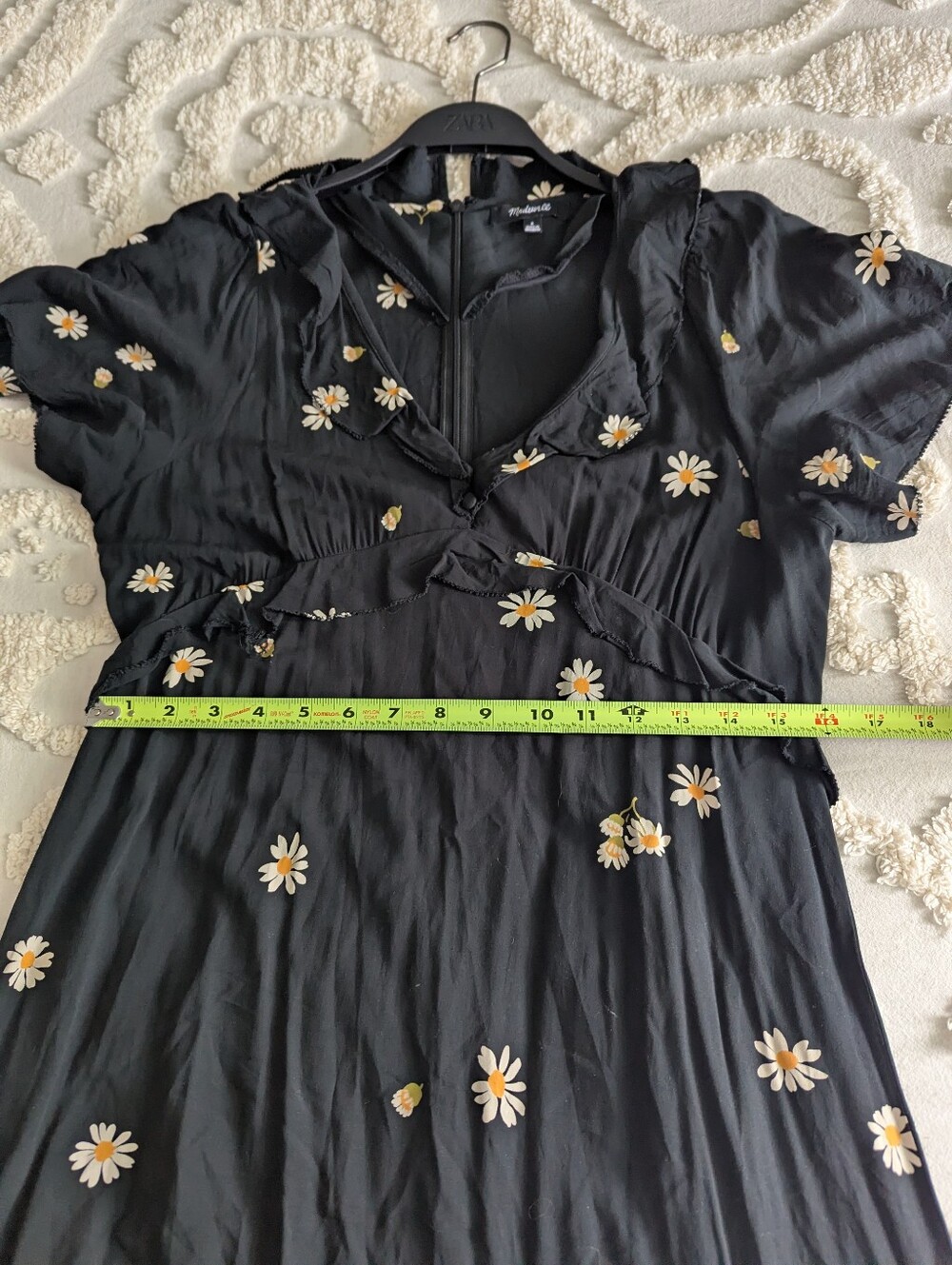 Madewell Lazy Daisies Ruffle Tiered Maxi Dress Size 6 Black Daisy Print - Picture 11 of 12
